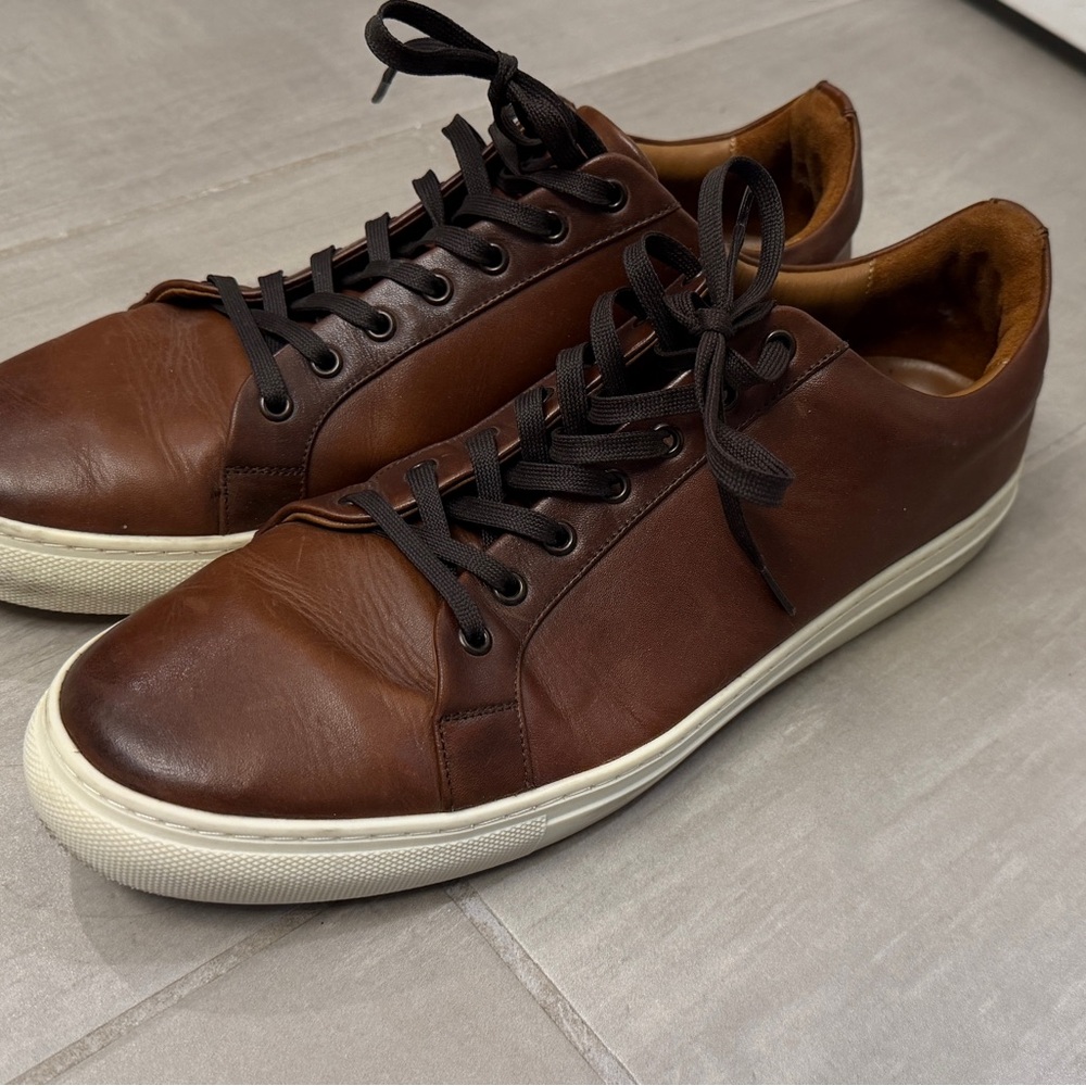Thursday Boot Company Brown Leather Men's Sneakers with White Sole